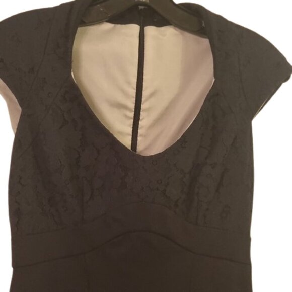 CHIC by Jacob sheath dress black lace overlay ponte knit Size XS - Picture 6 of 9